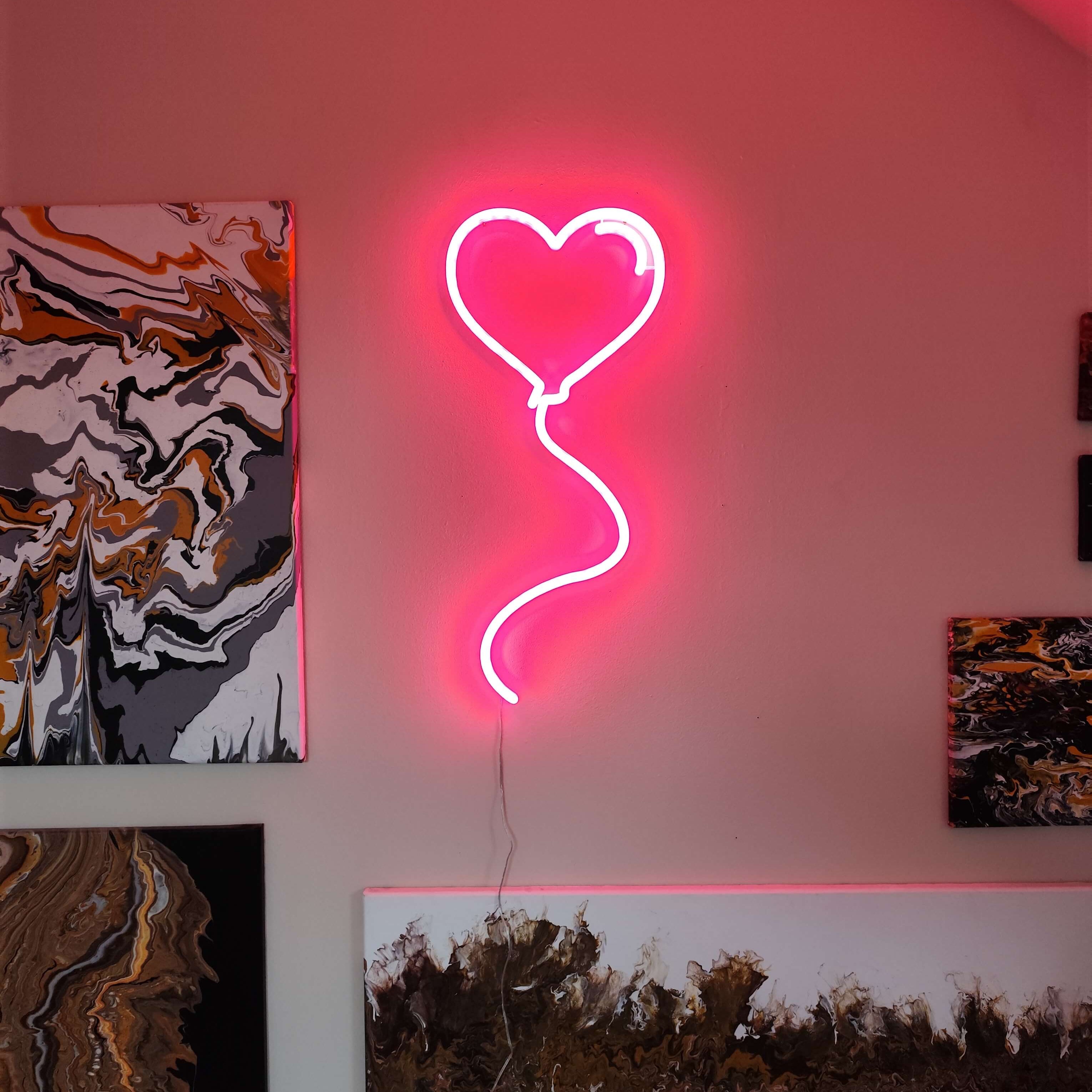 Serce balon Neon LED