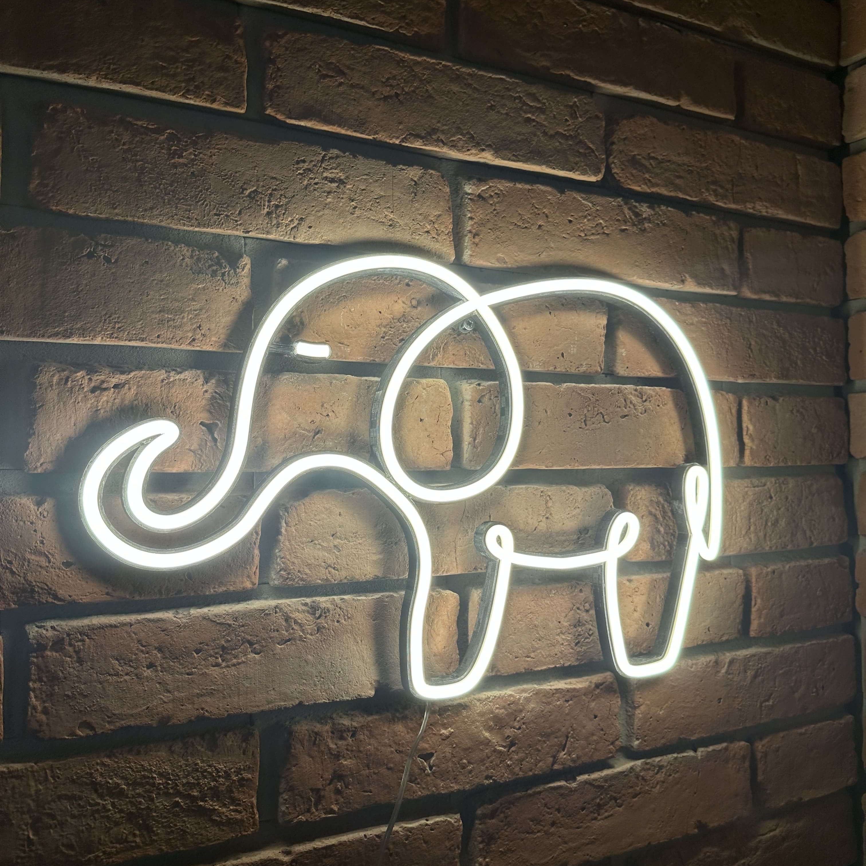Słoń Neon LED