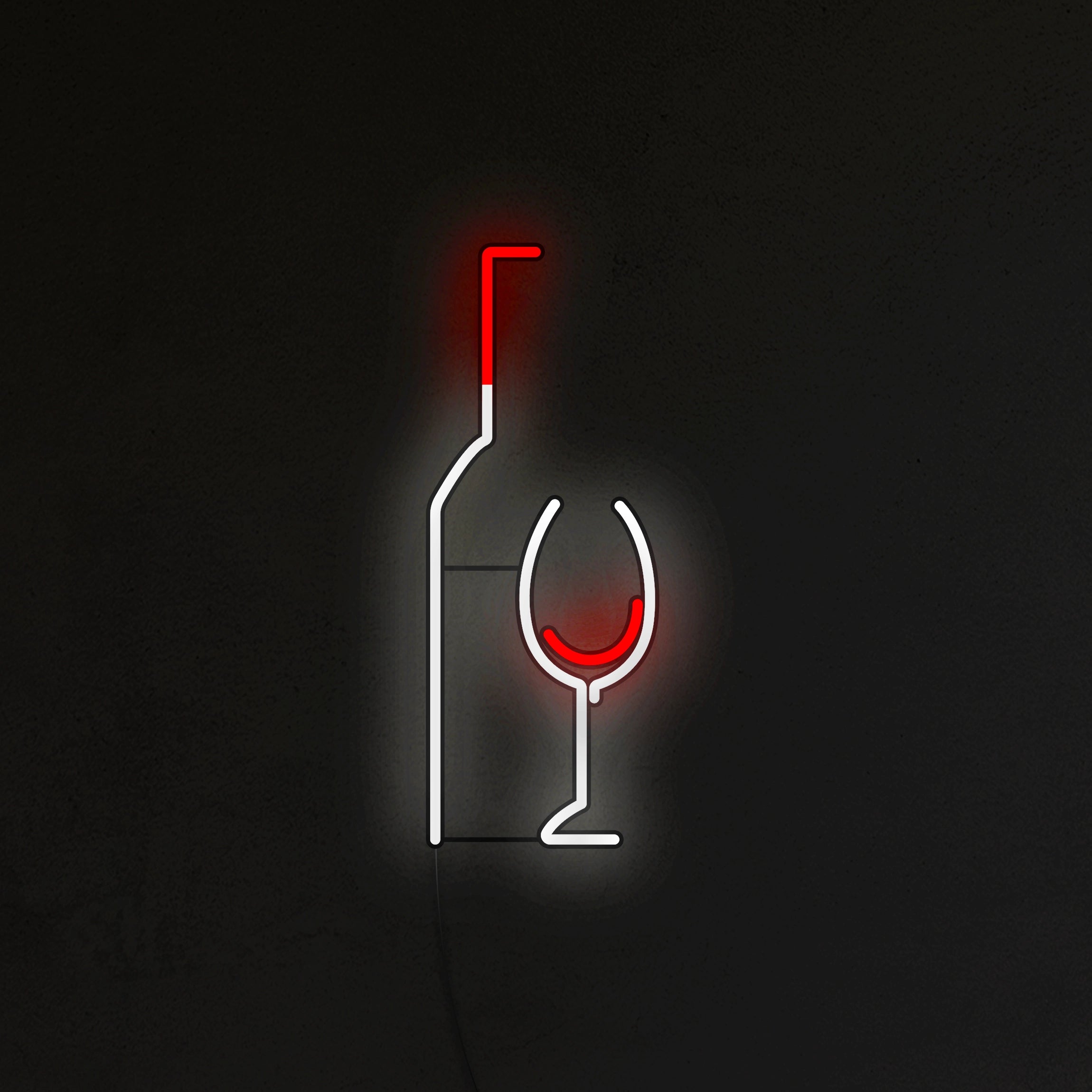 Butelka Wina z Kieliszkiem Neon LED