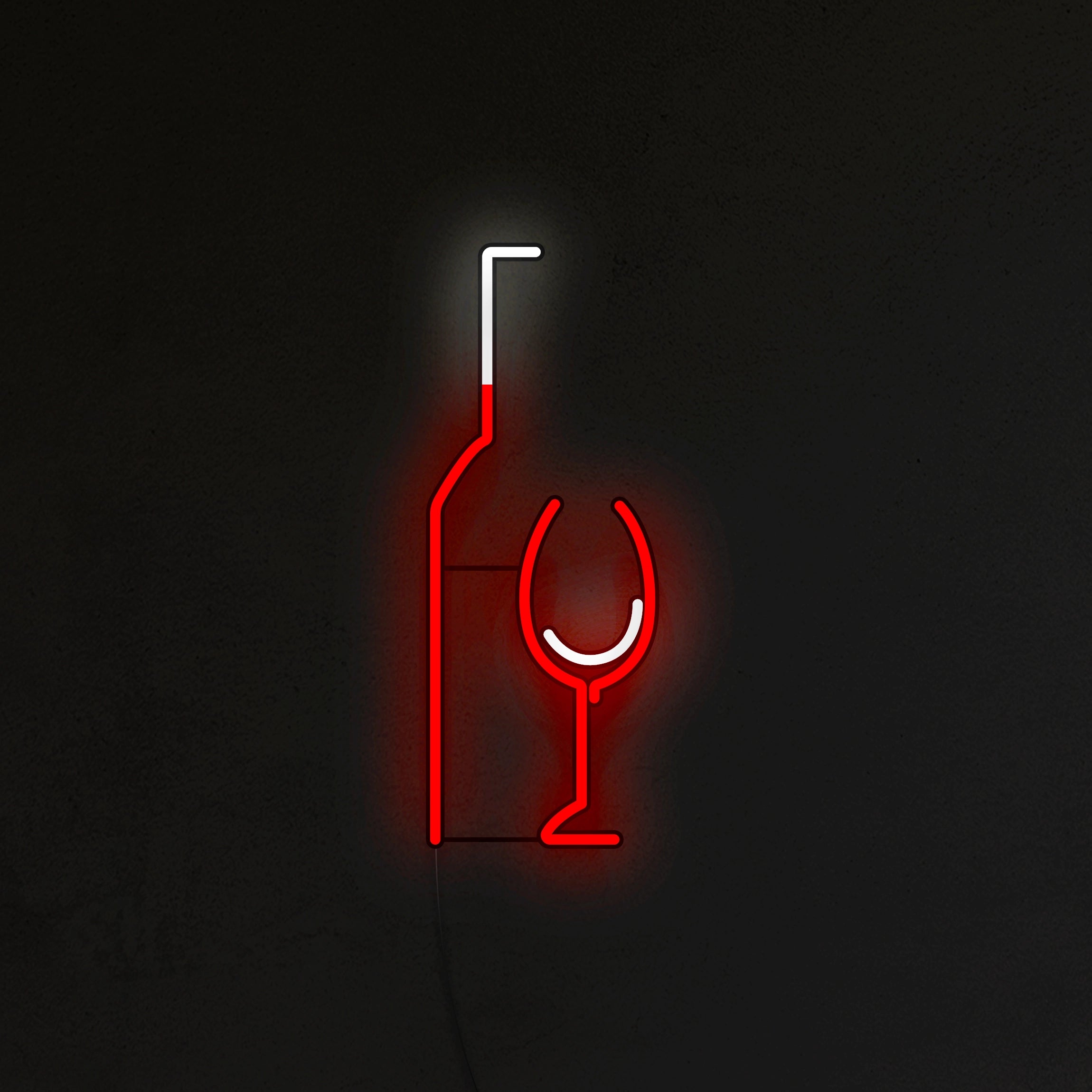 Butelka Wina z Kieliszkiem Neon LED