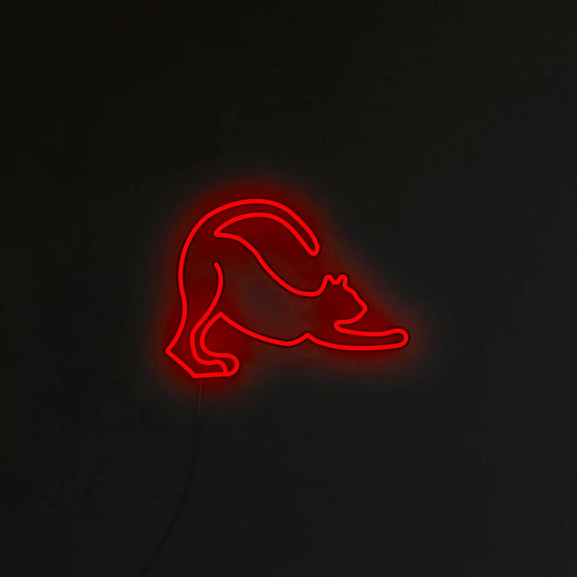 Przeciągający się Kot Neon LED