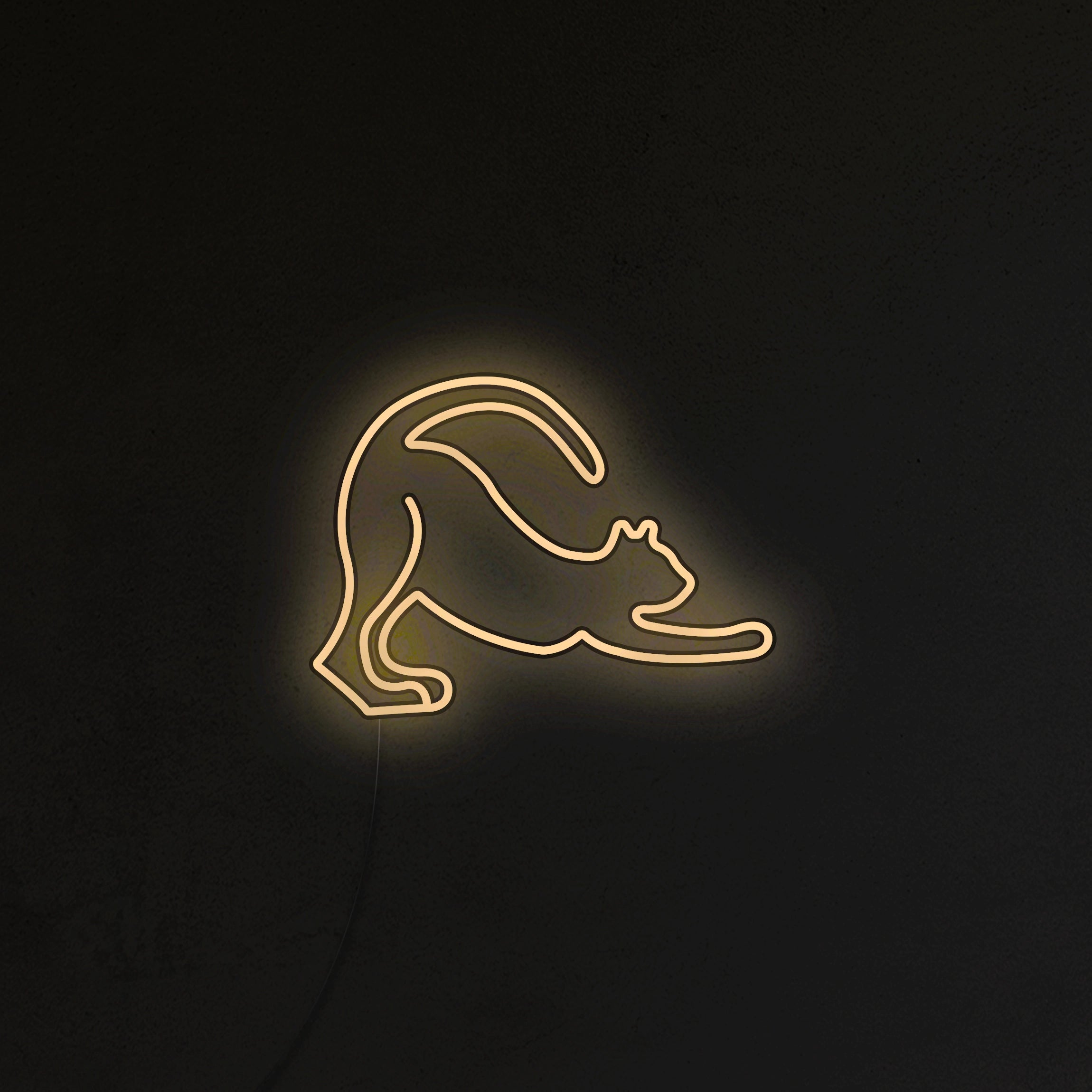 Przeciągający się Kot Neon LED