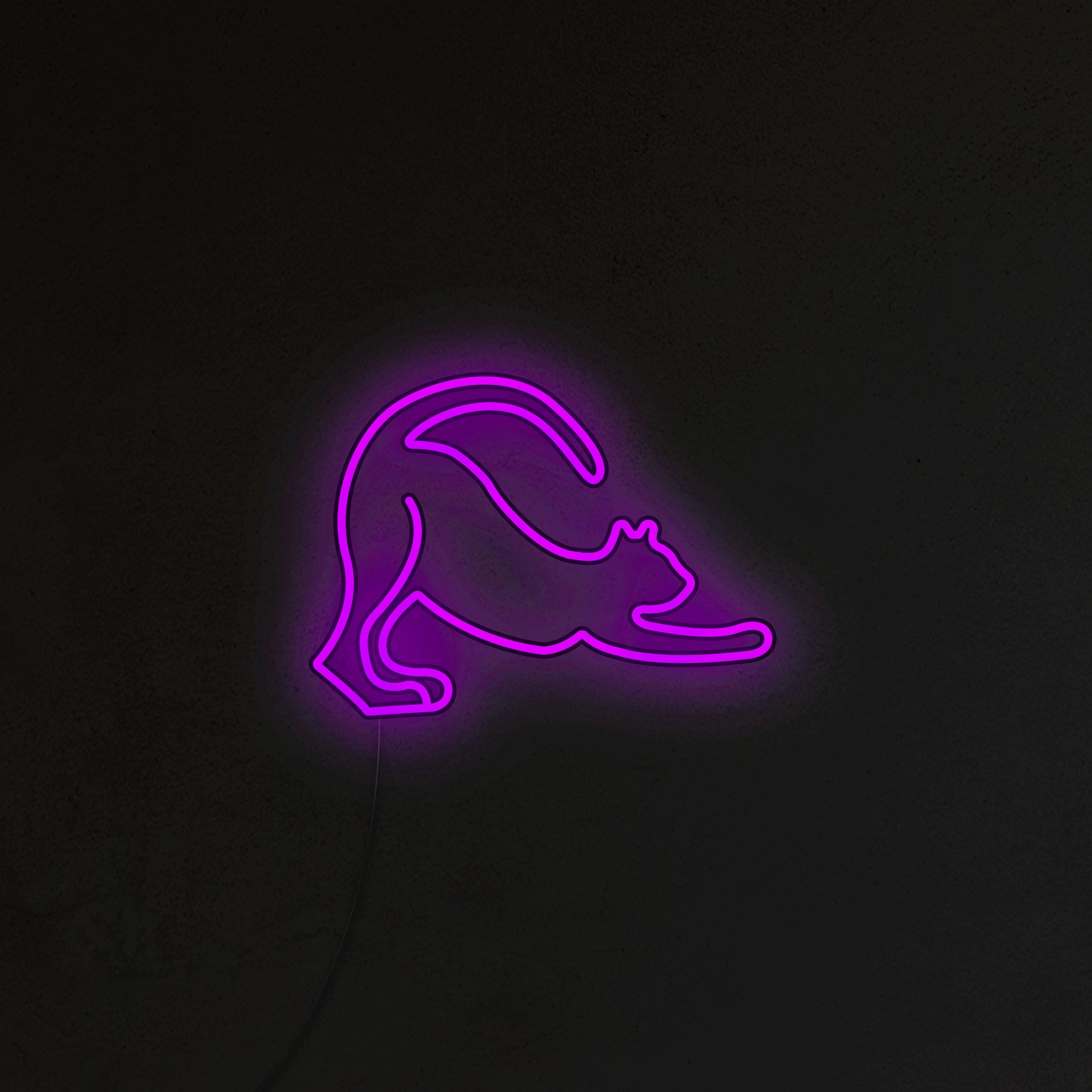 Przeciągający się Kot Neon LED