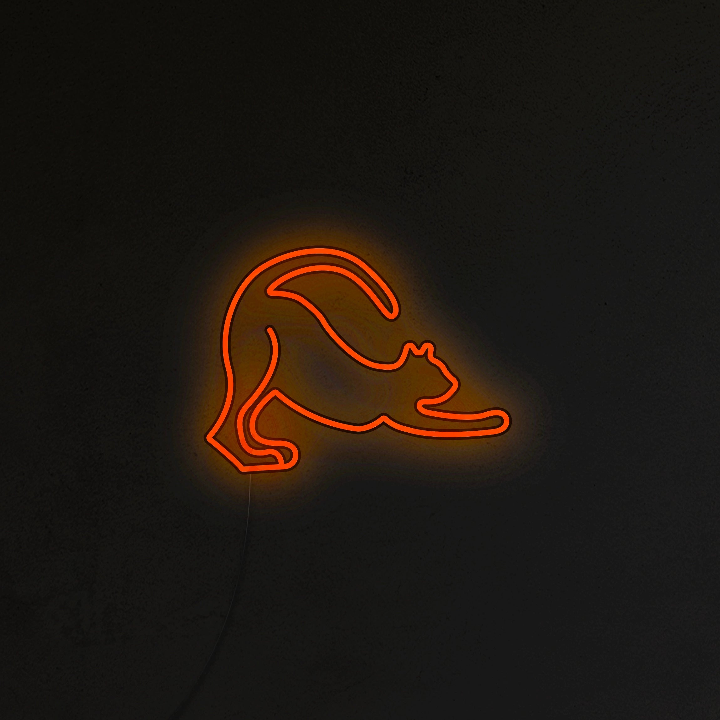 Przeciągający się Kot Neon LED