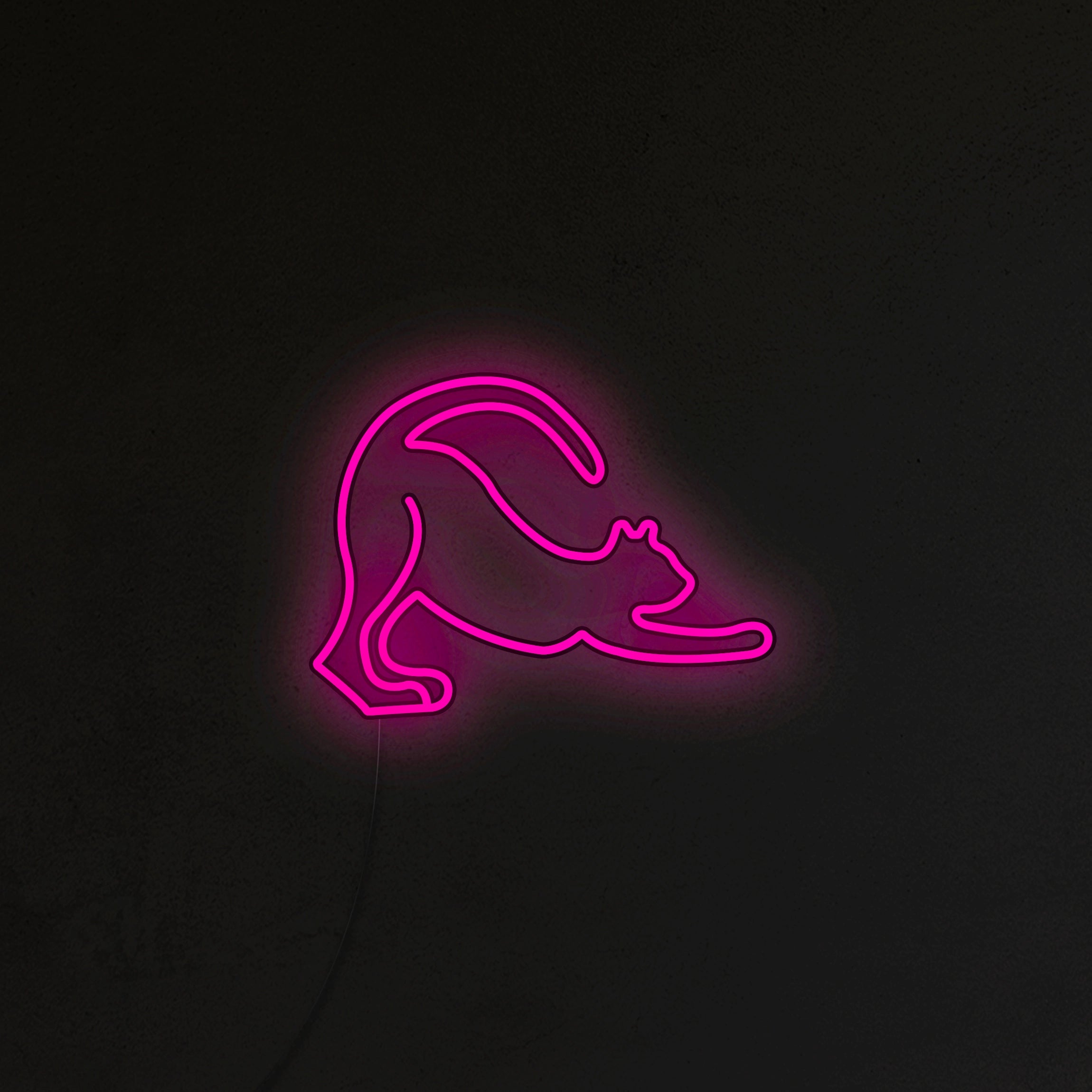 Przeciągający się Kot Neon LED