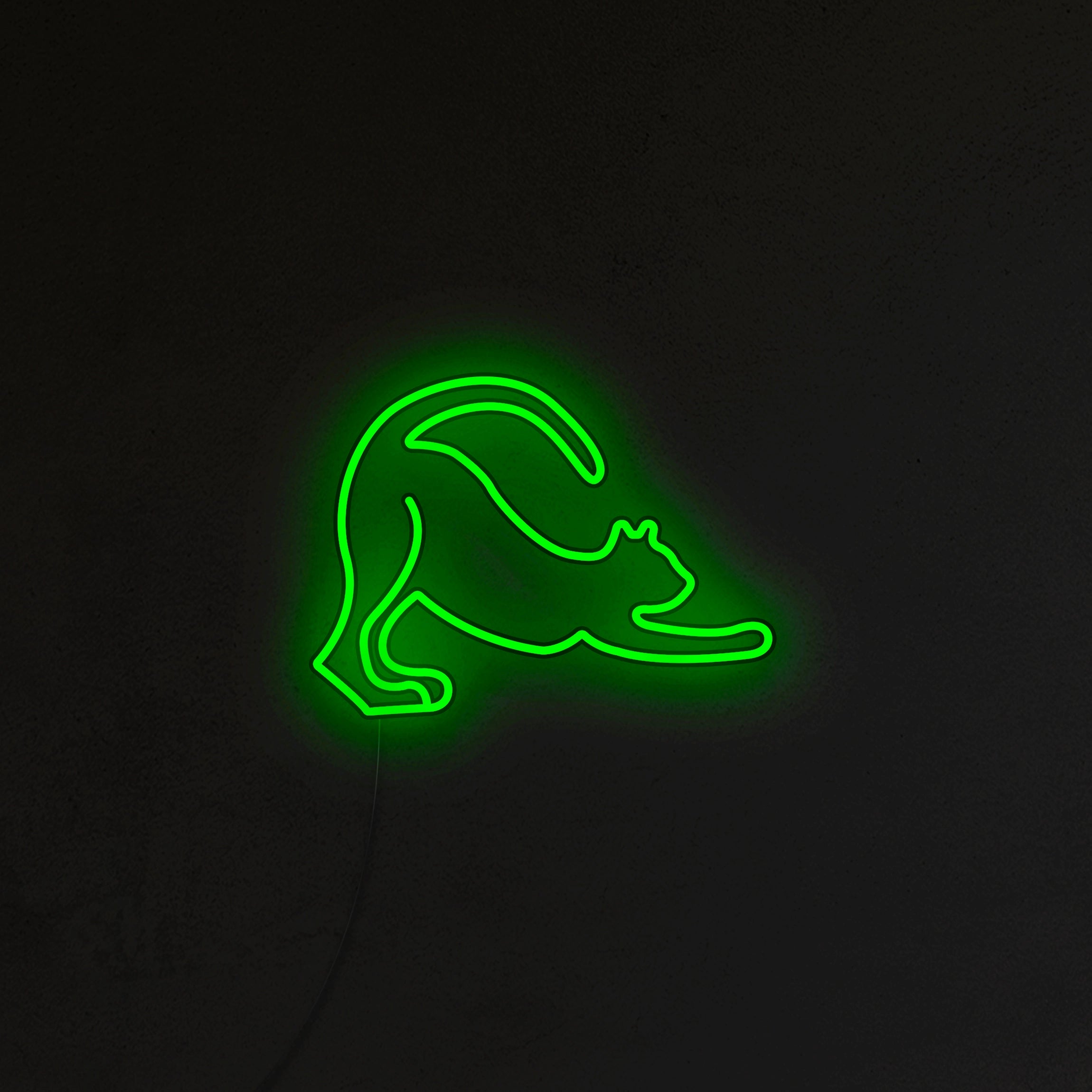 Przeciągający się Kot Neon LED