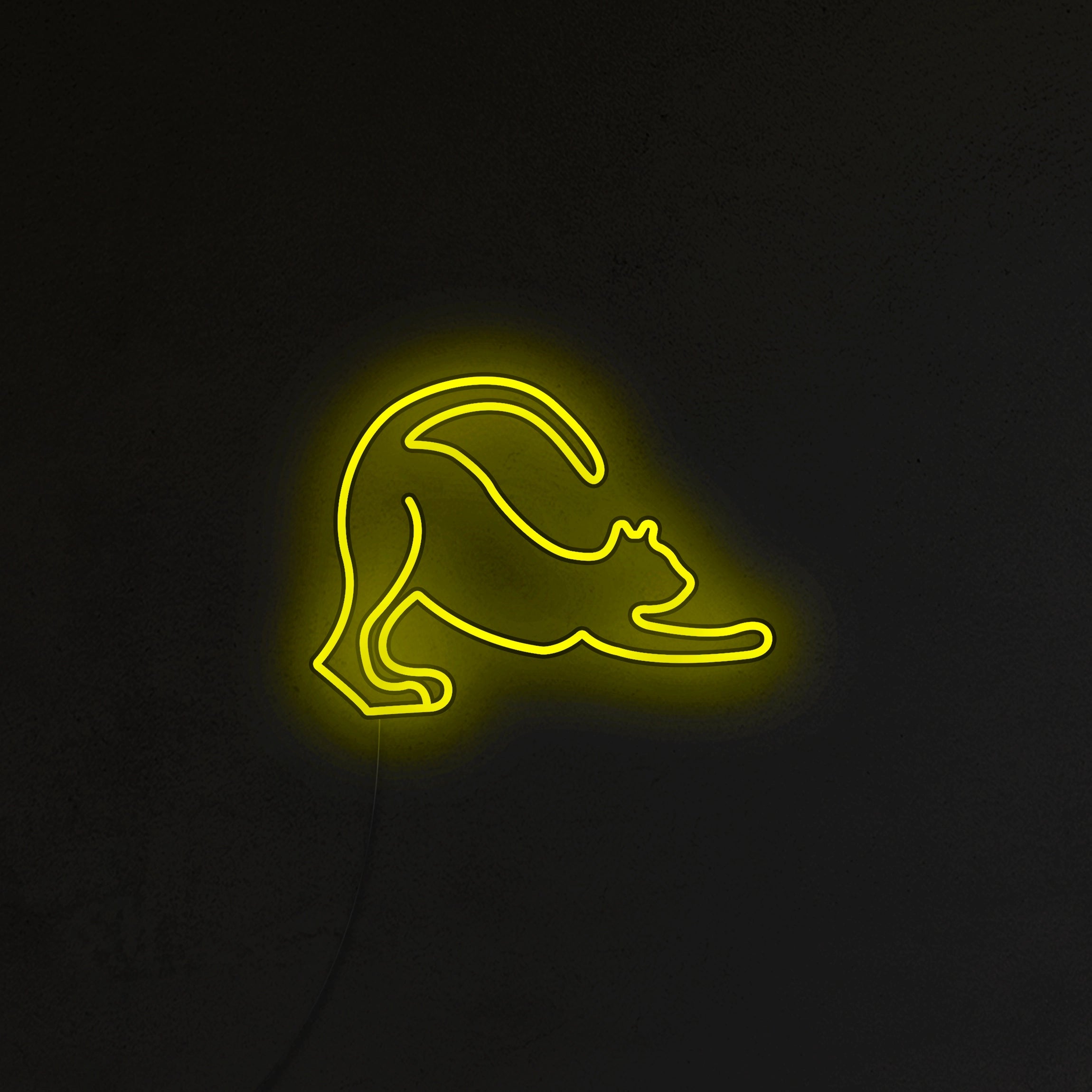 Przeciągający się Kot Neon LED