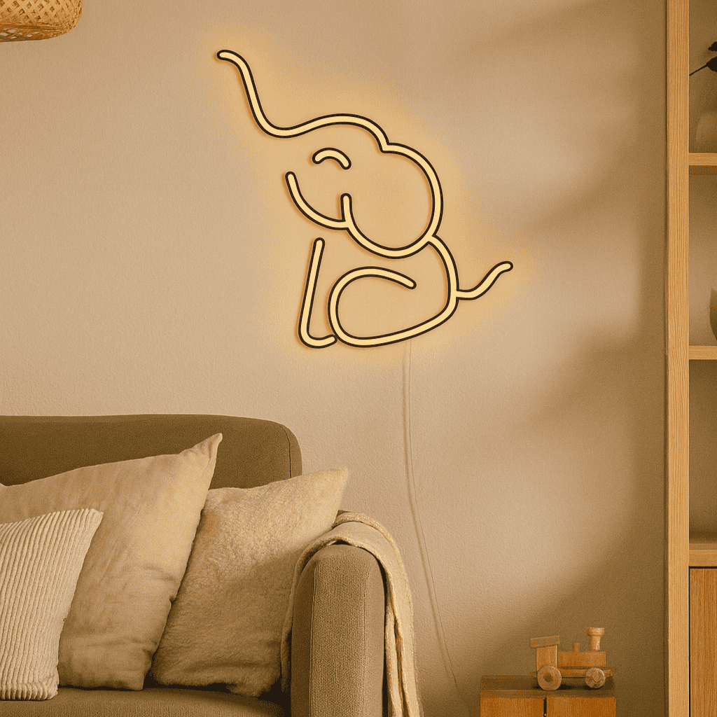 Słonik Neon LED