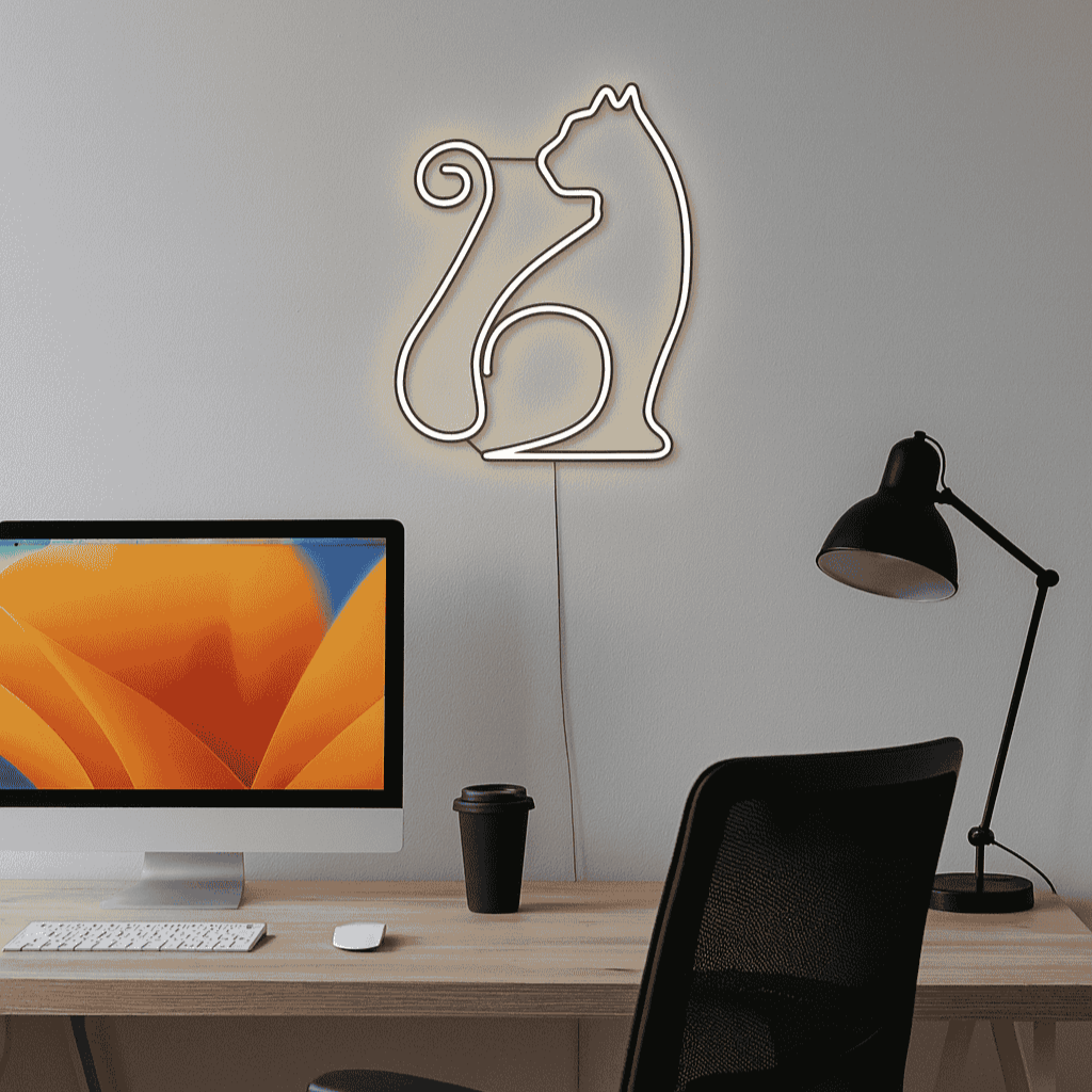 Kot Mruczek Neon LED