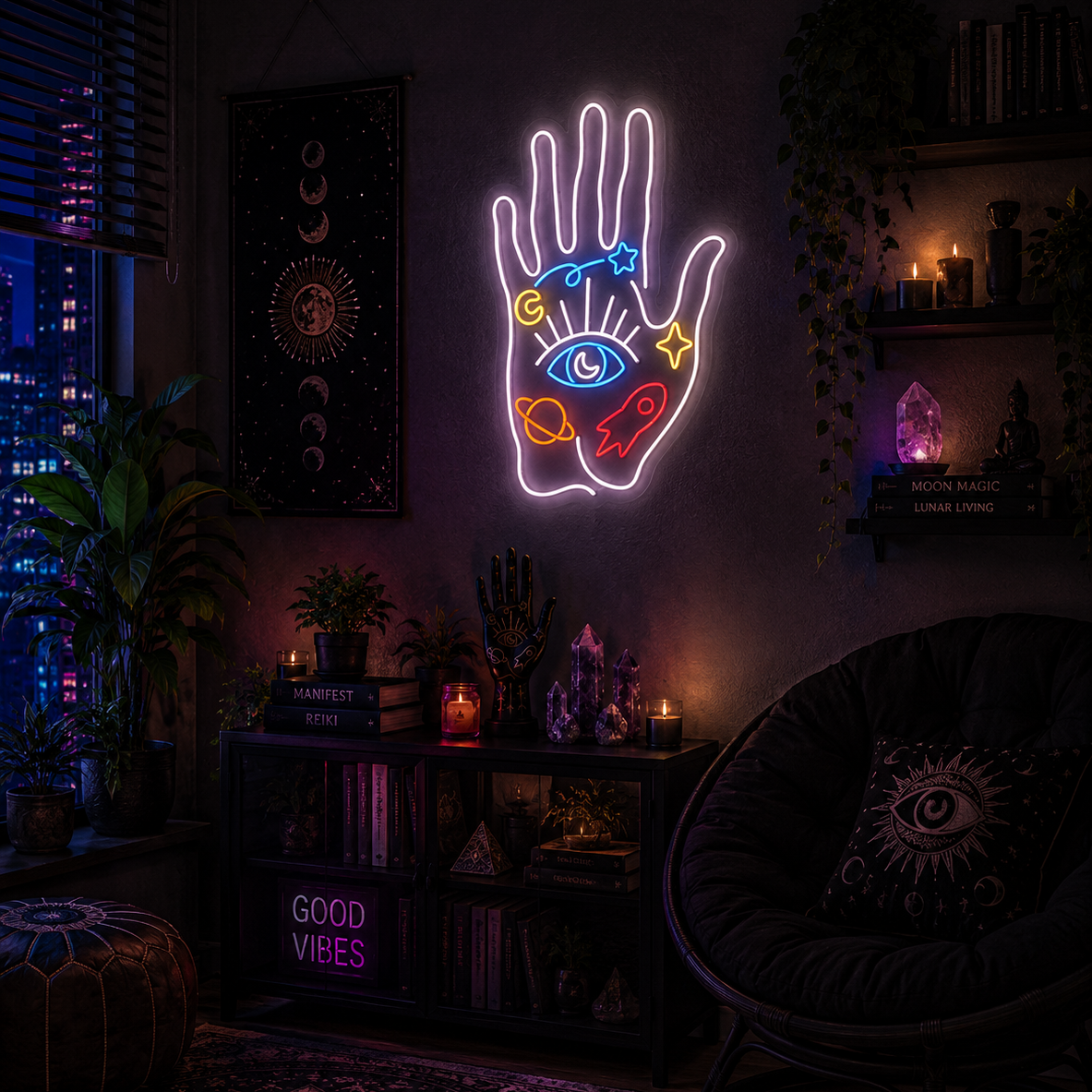 Holistic Hand Neon LED