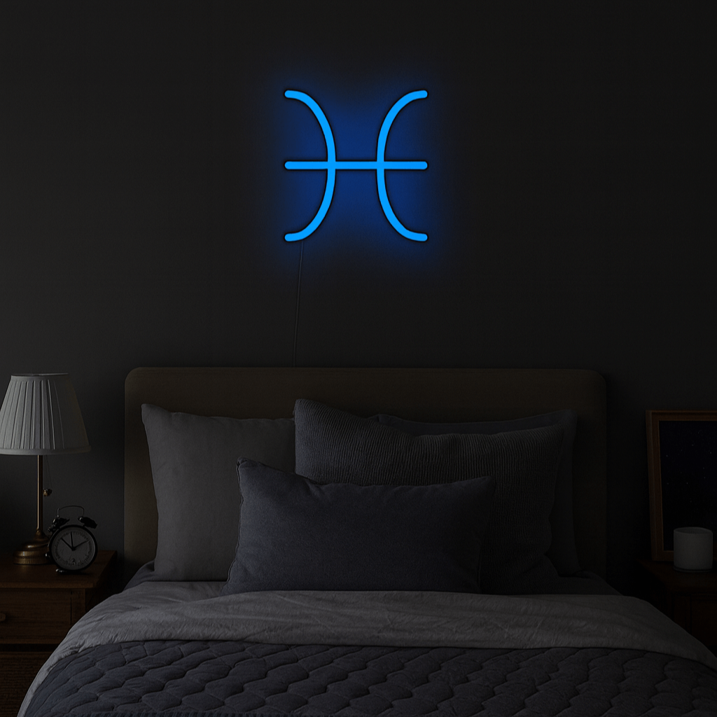 Znak Zodiaku Neon LED - Ryby