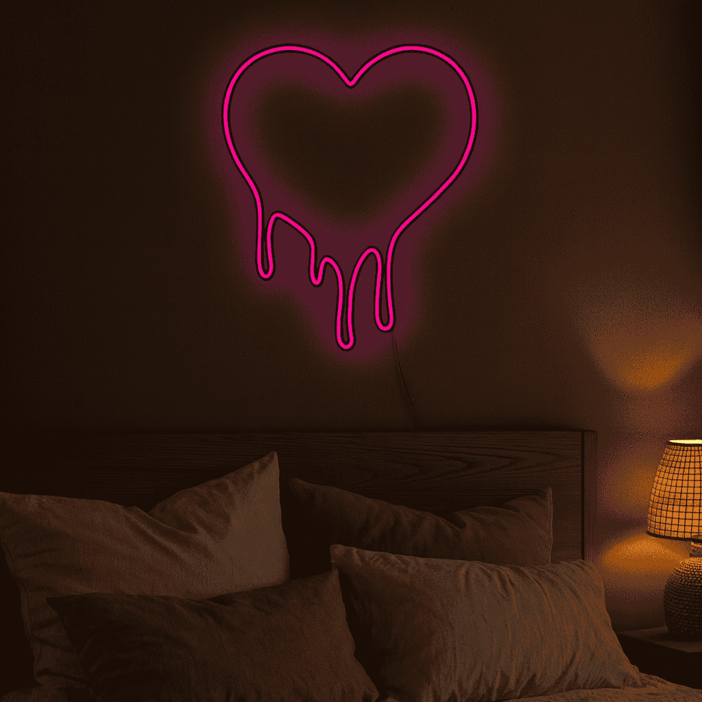 Topniejące Serce Neon LED