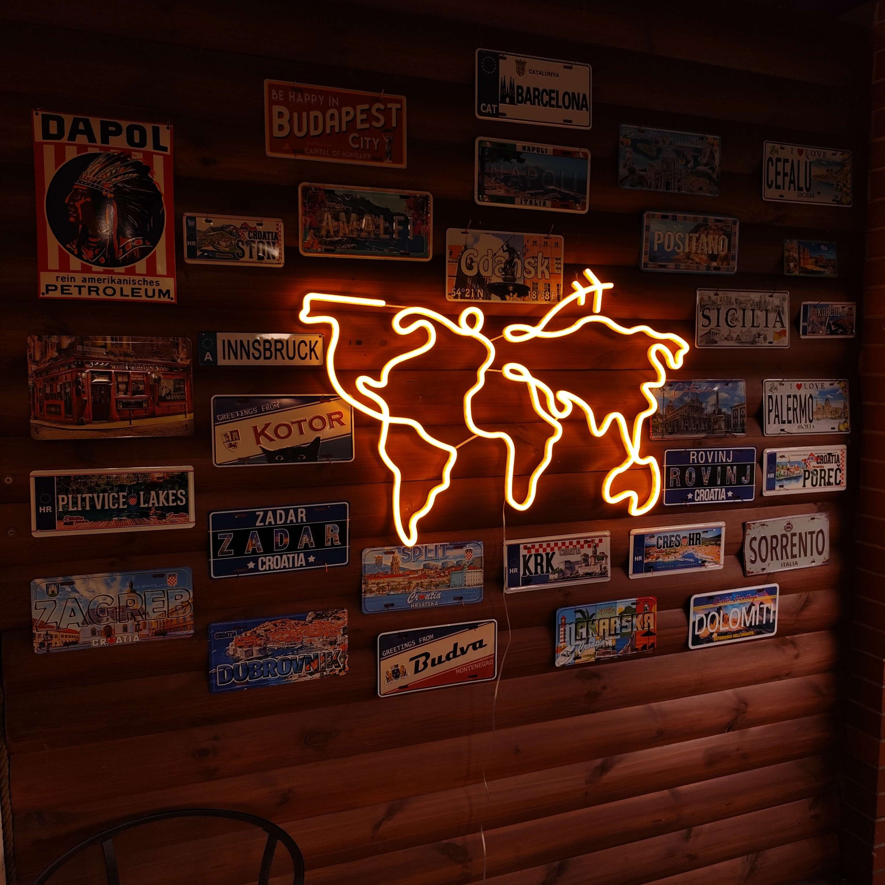 Mapa świata Neon LED